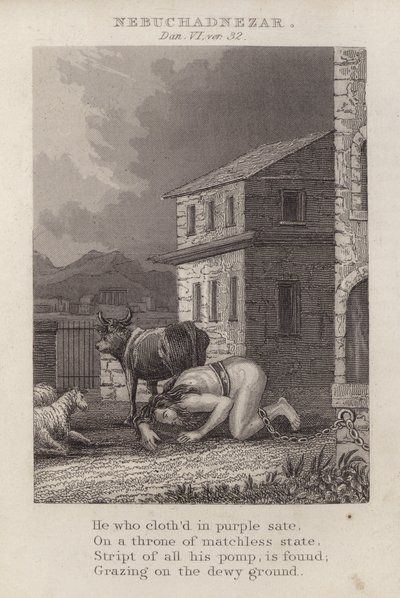 Nebukadnezzar, Daniel VI, ver 32 (gravering) af English School