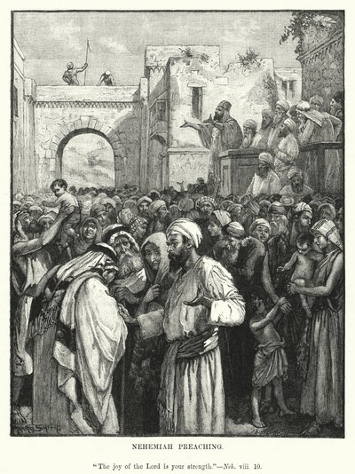 Nehemias prædiker (gravering) af English School