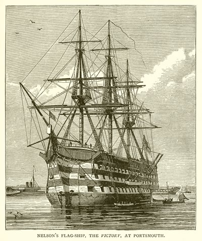 Nelsons flagskib, sejren, ved Portsmouth af English School