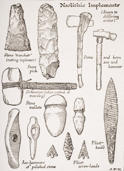 Neolithic Implements, illustration fra 