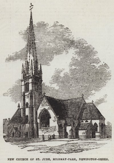 New Church of St Jude, Mildmay-Park, Newington-Green (gravering) af English School