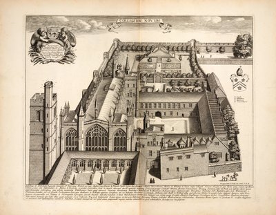 New College, plade 19 fra Oxonia Illustrata af David Loggon, Oxford 1675 af English School
