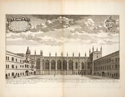 New College, plade 20 fra Oxonia Illustrata af David Loggon, Oxford 1675 af English School
