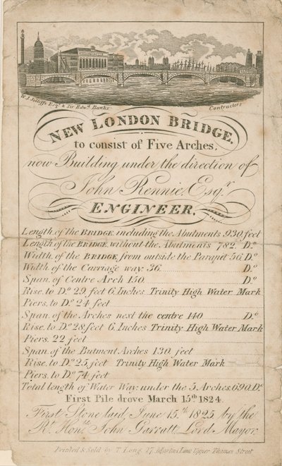New London Bridge - John Rennie Engineer af English School