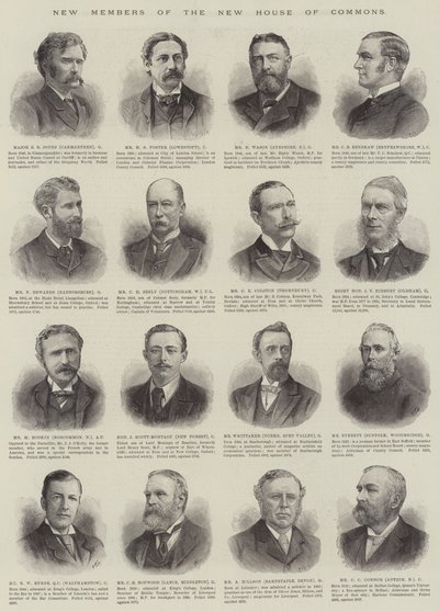 Nye medlemmer af det nye underhus (gravering) af English School