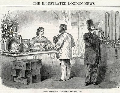 New Movable Gaslight Apparatus, taget fra London Illustrated News af English School