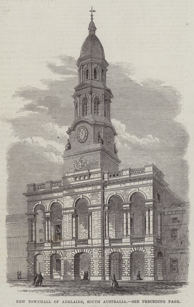 New Townhall of Adelaide, South Australia (gravering) af English School