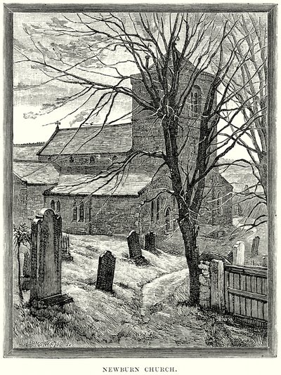 Newburn Kirke (gravering) af English School