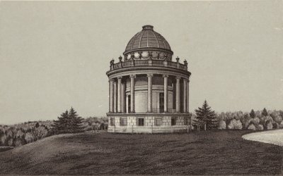 Newbury: Temple, Highclere (litografi) af English School