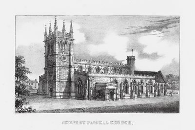 Newport Pagnell Church (gravering) af English School