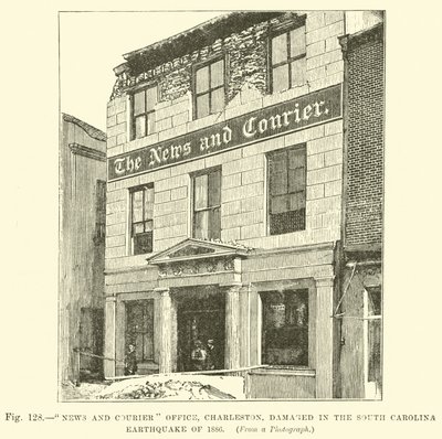 News and Courier Office, Charleston, damaged in the South Carolina Earthquake of 1886  af English School