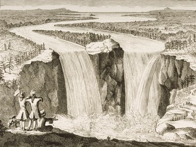 Niagara Falls, efter en skitse lavet af Fader Hennepin i 1677, fra 