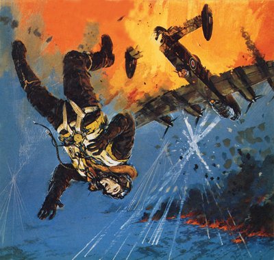 Nicholas Alkmade falder tre miles uden faldskærm af English School