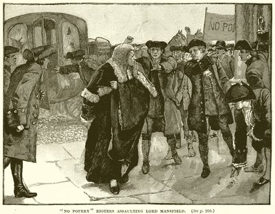 Ingen Popery Rioters overfalder Lord Mansfield af English School