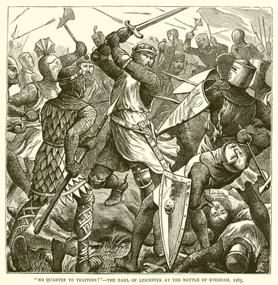 Ingen kvarter til forrædere!--jarlen af Leicester i slaget ved Evesham, 1265 af English School