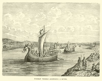 Normanniske fartøjer bestiger en flod af English School