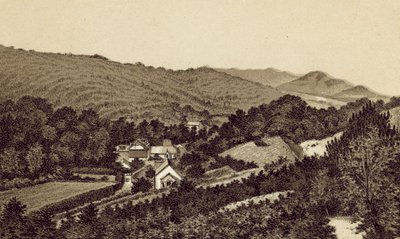 Det nordlige Devon: Lee Church and Valley (litografi) af English School