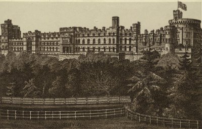 North Front, Windsor Castle (litho) af English School