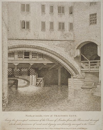 North View of Traitors Gate, Tower of London, udgivet af Nathaniel Smith (fl.1740-1802) 1798 af English School