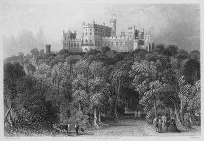 Nordøst udsigt, Belvoir Castle (gravering) af English School