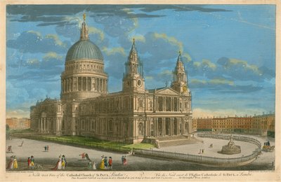 Nordvestudsigt over Cathedral Church of St Paul, London af English School