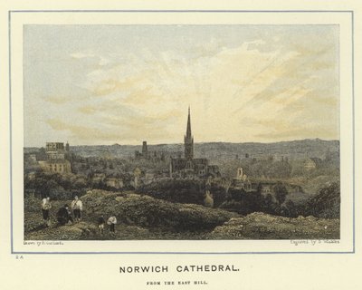 Norwich Cathedral, fra East Hill af English School