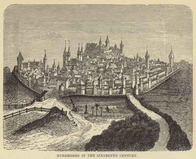 Nürnberg i det sekstende århundrede (gravering) af English School