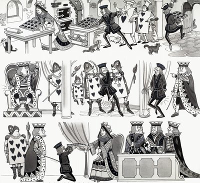 Børnerim illustration: Queen of Hearts af English School