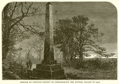 Obelisk ved Chipping Barnet til minde om slaget, der blev udkæmpet i 1471 af English School