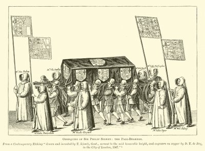 Obsequies of Sir Philip Sidney, the Pall-Bearers  af English School