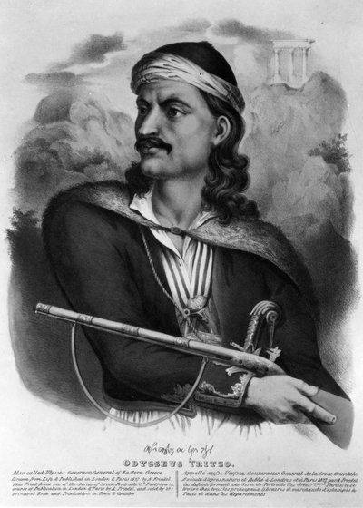 Odysseus Tritzo, 1827 (litografi) af English School