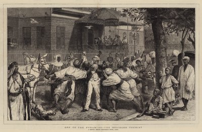 Afsted til pyramiderne, den belejrede turist (gravering) af English School