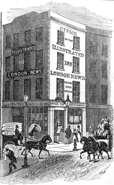 Office of the Illustrated London News, 1842 af English School