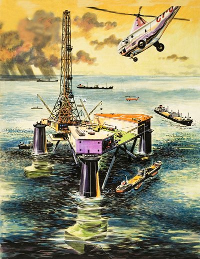 Ölbohrinsel von English School