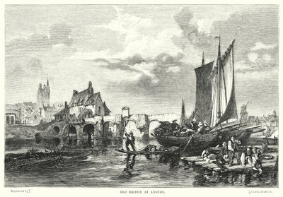 Den gamle bro ved Angers (gravering) af English School