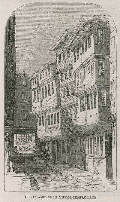 Gamle kamre i Middle Temple Lane af English School