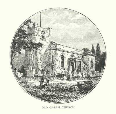 Old Cheam Church (gravering) af English School