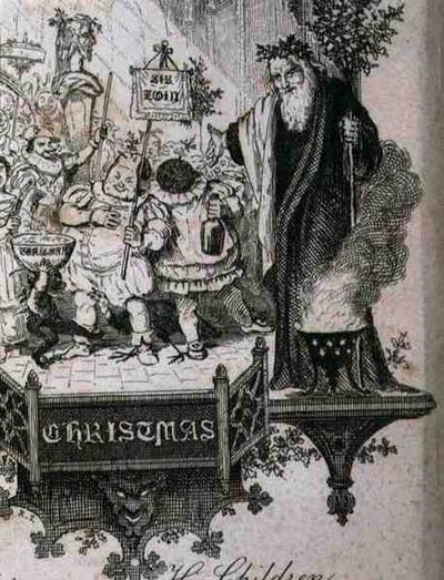 Gammel jul og hans børn (gravering) af English School