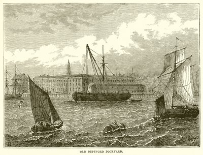 Old Deptford Dockyard af English School