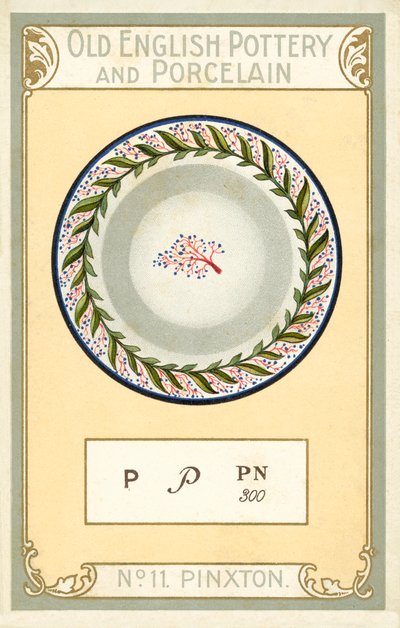 Gammelt engelsk keramik og porcelæn: Pinxton (farvelitografi) af English School