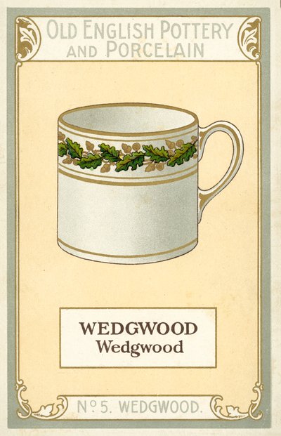 Gammelt engelsk keramik og porcelæn: Wedgwood (farvelitografi) af English School