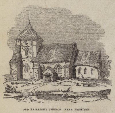 Old Fairlight Church, nær Hastings (gravering) af English School