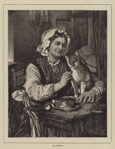 Gamle venner (gravering) af English School