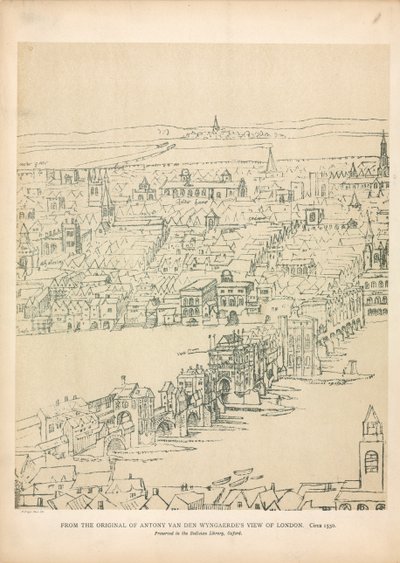 Old London Bridge af English School