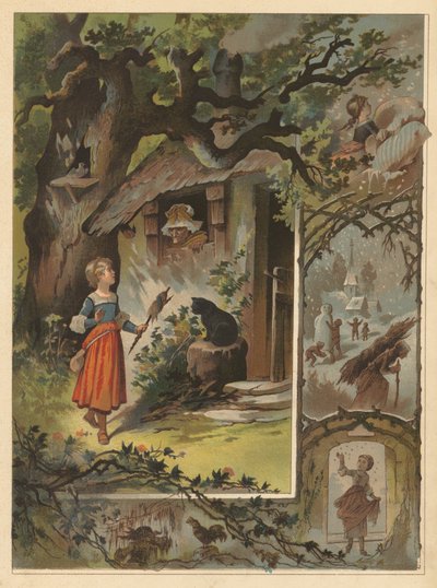 Den gamle gåsemor (chromolitho) af English School
