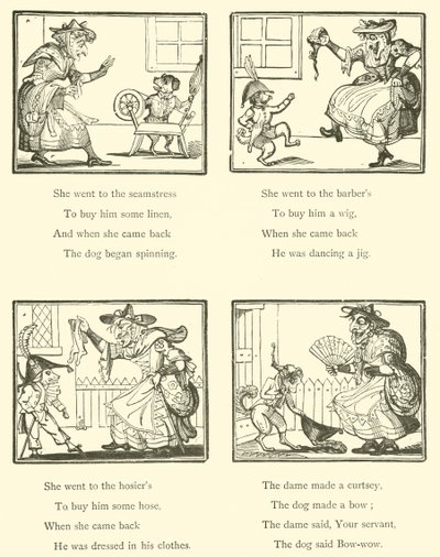 Gamle mor Hubbard og hendes hund af English School