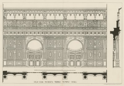 Gammel egetræsskærm af English School