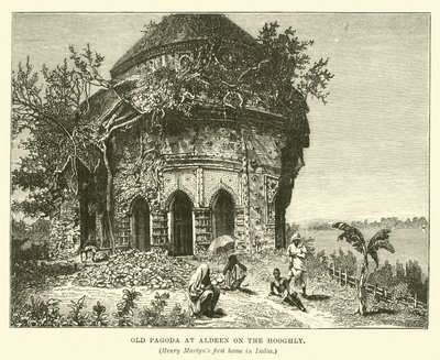 Gammel pagode ved Aldeen på Hooghly af English School