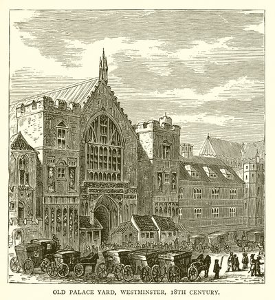 Old Palace Yard, Westminster, 1700-tallet af English School