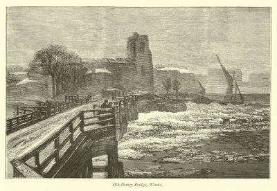 Old Putney Bridge, Winter  af English School